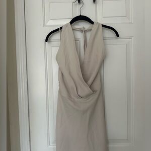 Aritzia BabatonCream Halter Dress